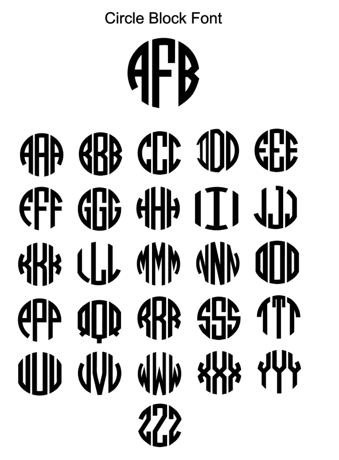 Monogram Decal Sheet